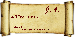 Jóna Albin névjegykártya